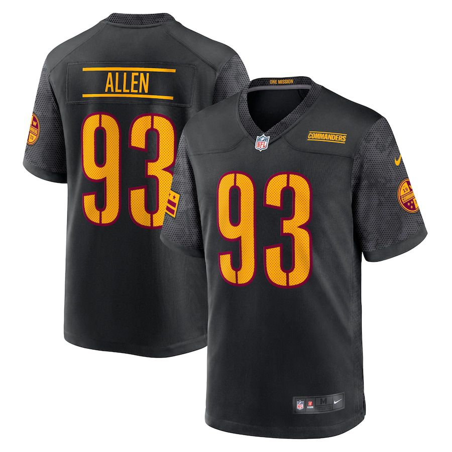 Men Washington Commanders #93 Jonathan Allen Nike Black Alternate Game Player NFL Jersey